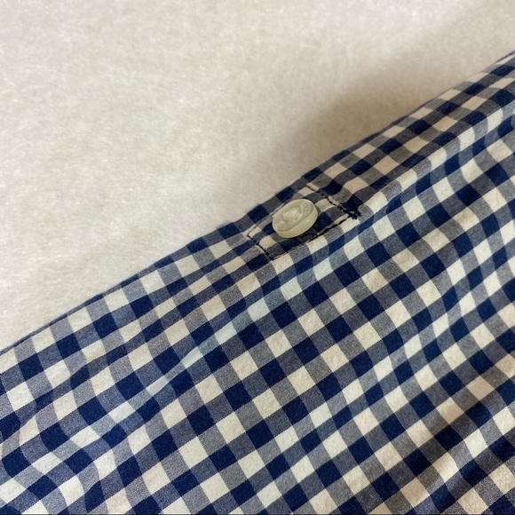 IZOD Gingham Button Down Shirt Long Adjustable Sleeve LG Cotton Blue Whi… - Picture 2 of 10
